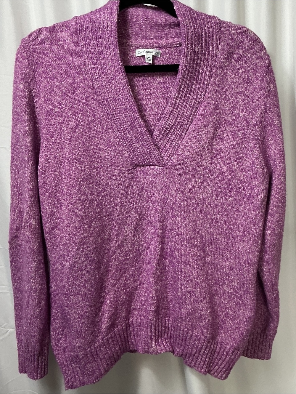 Croft & Barrow Women’s XL Purple Shawl Collar Knit Sweater Long Sleeve Cozy soft